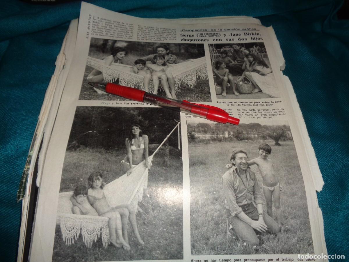 Sammeln von Zeitschriften Diez Minutos: RECORTE : SERGE Y JANE BIRKIN, CON SUS HIJOS. DIEZ MINUTOS, AGTO 1977
