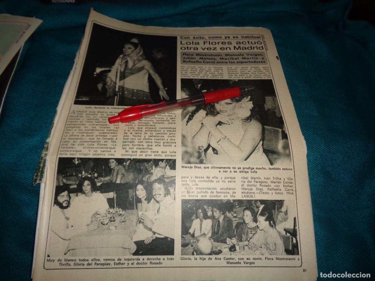Sammeln von Zeitschriften Diez Minutos: RECORTE : LOLA FLORES, ACTUA EN MADRID. DIEZ MINUTOS, AGTO 1977