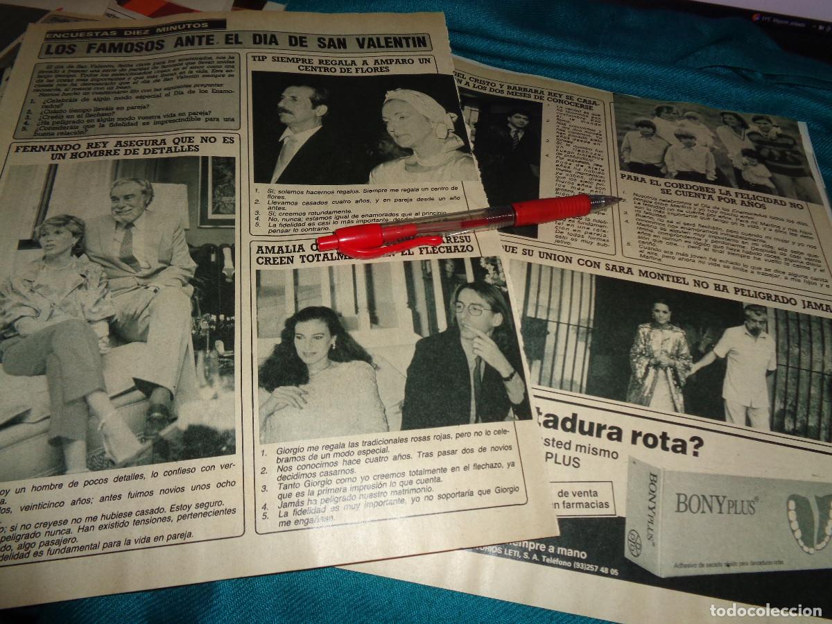 Sammeln von Zeitschriften Diez Minutos: RECORTE : LOS FAMOSOS ANTE SAN VALENTIN : SARA MONTIEL, ANA OBREGON.... DIEZ MINUTOS, FBRO 1987