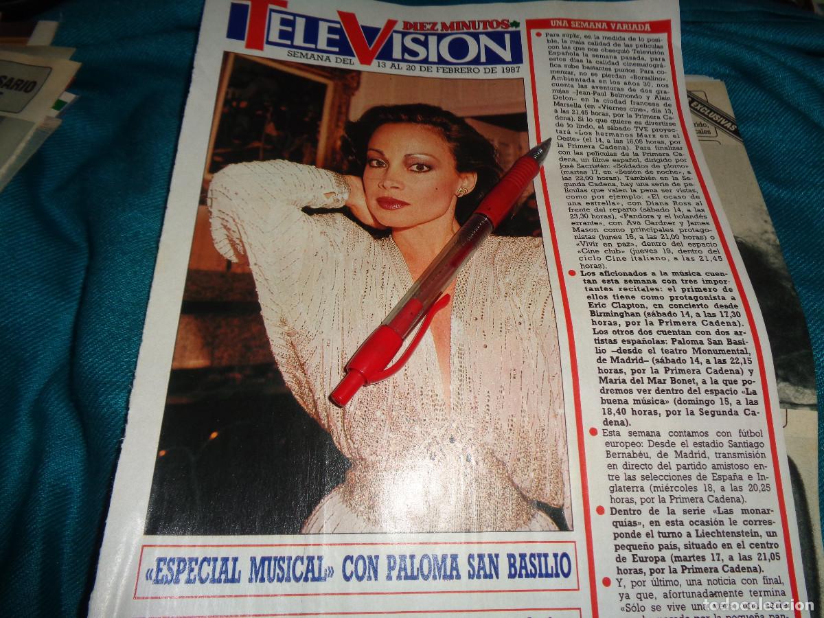 Sammeln von Zeitschriften Diez Minutos: RECORTE : PALOMA SAN BASILIO. DIEZ MINUTOS, FBRO 1987