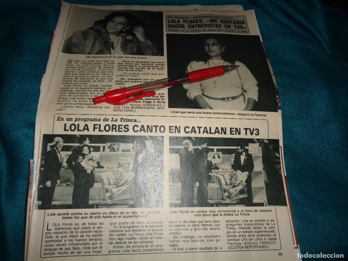 Sammeln von Zeitschriften Diez Minutos: RECORTE : LOLA FLORES CANTO EN CATALAN. DIEZ MINUTOS, FBRO 1987