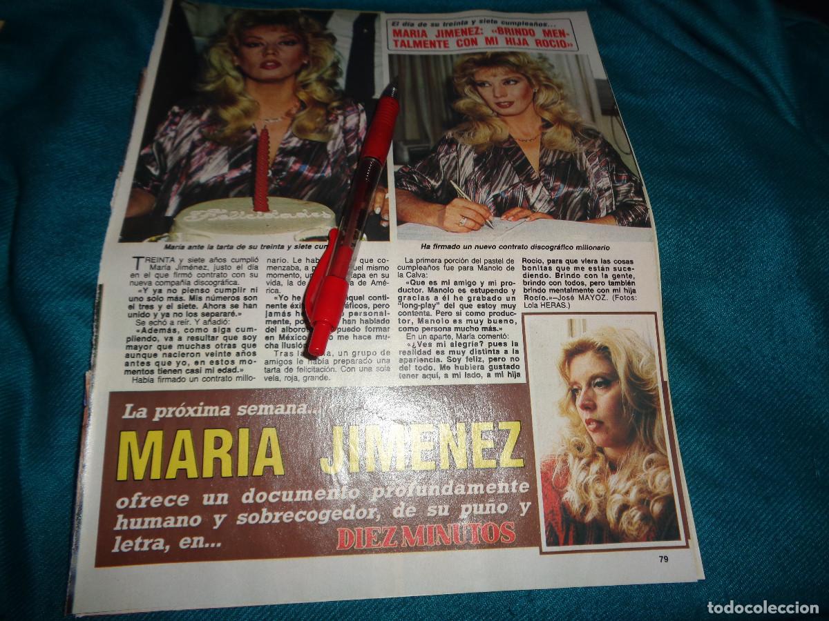 Sammeln von Zeitschriften Diez Minutos: RECORTE : MARIA JIMENEZ, BRINDA CON SU HIJA EN SU CUMPLEA&Ntilde;OS. DIEZ MINUTOS, FBRO 1987