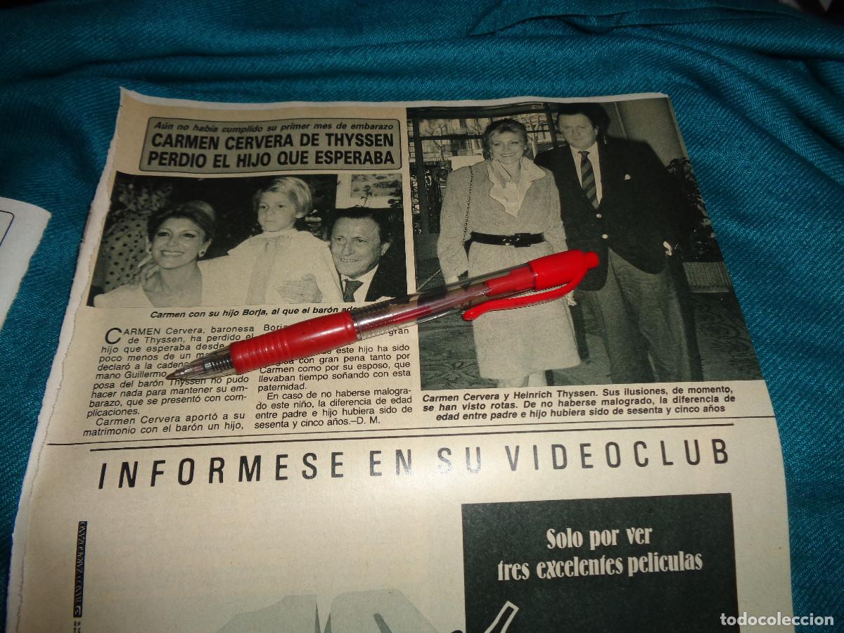 Sammeln von Zeitschriften Diez Minutos: RECORTE : CARMEN CERVERA PIERDE EL HIJO QUE ESPERABA. DIEZ MINUTOS, FBRO 1987