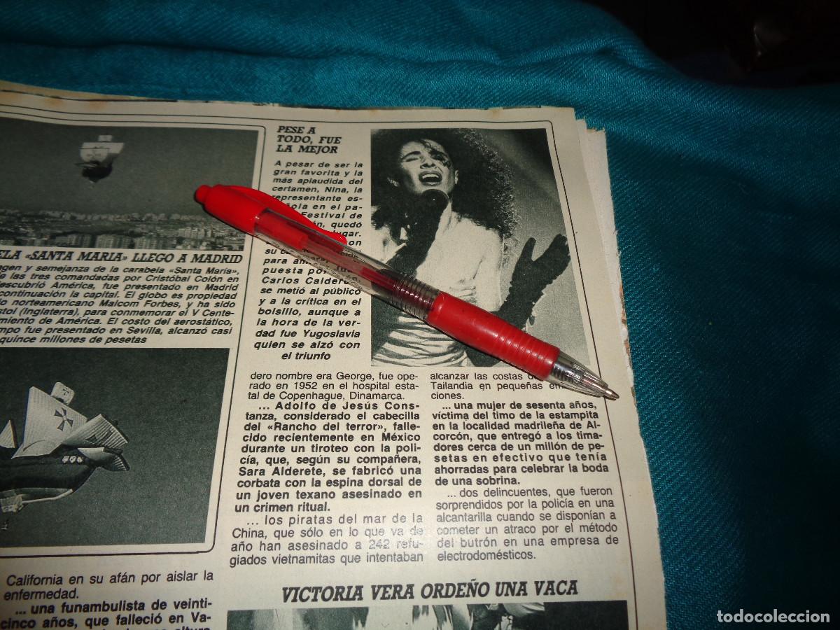 Collection Magazine Diez Minutos: RECORTE : NINA, REPRESENTANTE DE EUROVISION. DIEZ MINUTOS, MAYO 1989