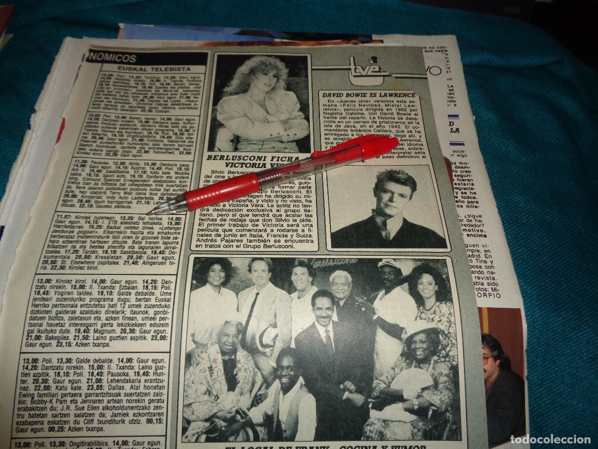 Coleccionismo de revista Diez Minutos: RECORTE : VICTORIA VERA. DAVID BOWIE. DIEZ MINUTOS, MAYO 1989