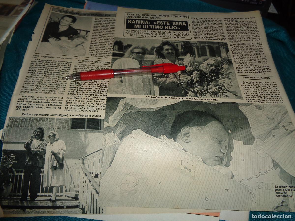 Coleccionismo de revista Diez Minutos: RECORTE : KARINA, TIENE A SU 2&ordm; HIJO. DIEZ MINUTOS, MAYO 1989