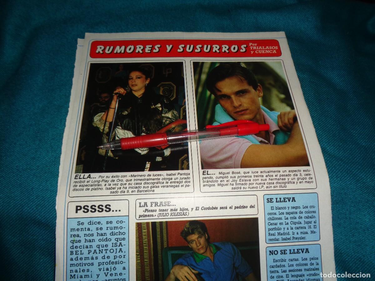 Coleccionismo de revista Diez Minutos: RECORTE : MIGUEL BOSE, ISABEL PANTOJA. DIEZ MINUTOS, ABRIL 1986