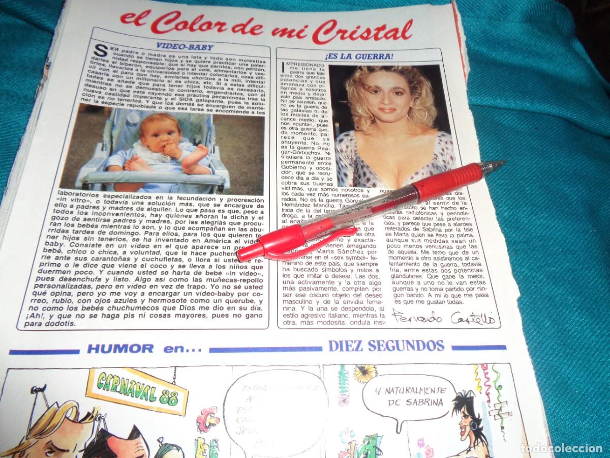 Coleccionismo de revista Diez Minutos: RECORTE : MARTA SACHEZ, &iexcl; ES LA GUERRA&iexcl; DIEZ MINUTOS, FEBR 1986
