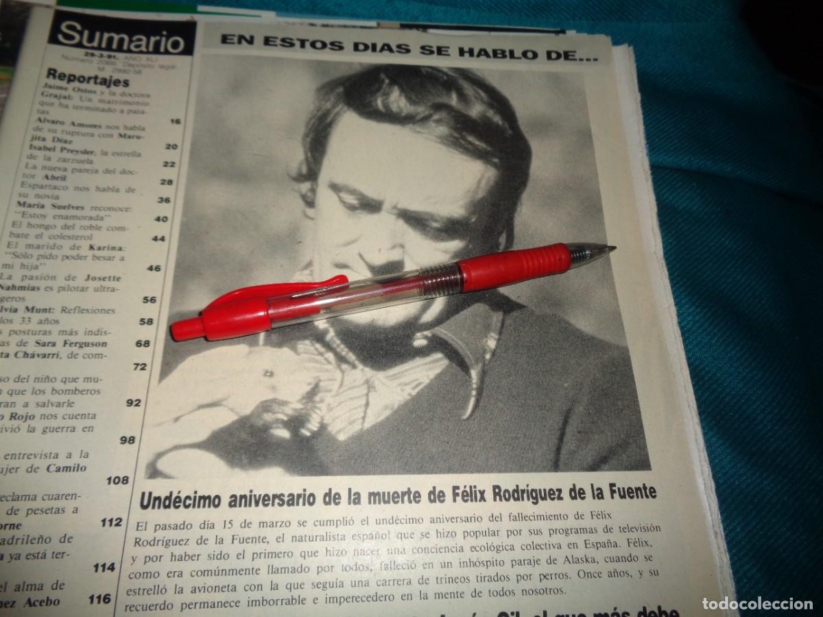 Coleccionismo de revista Diez Minutos: RECORTE : 11 ANIVERSARIO DE LA MUERTE DE FELIX RODRIGUEZ DE LA FUENTE. DIEZ MINUTOS, MARZO 1991
