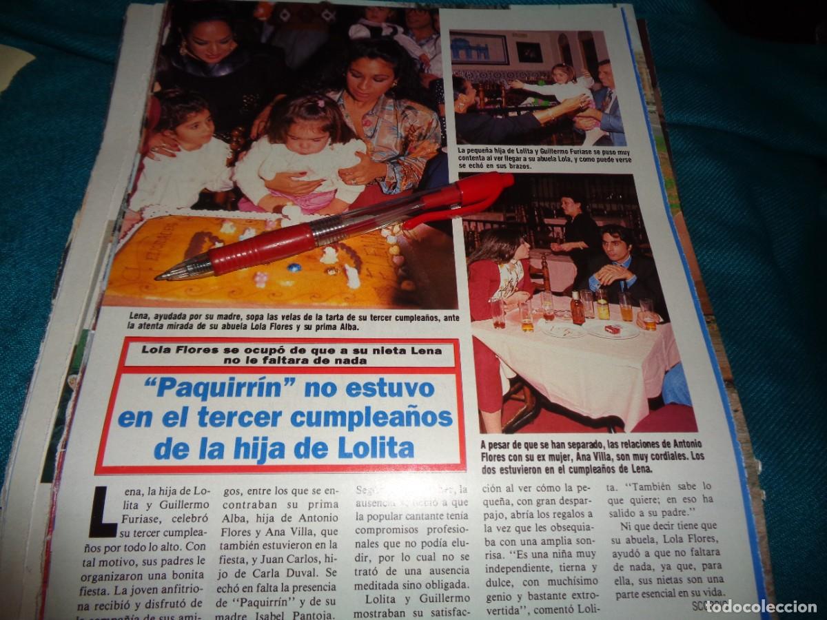 Coleccionismo de revista Diez Minutos: RECORTE : CUMPLEA&Ntilde;OS DE LA HIJA DE LOLITA. DIEZ MINUTOS, MARZO 1991