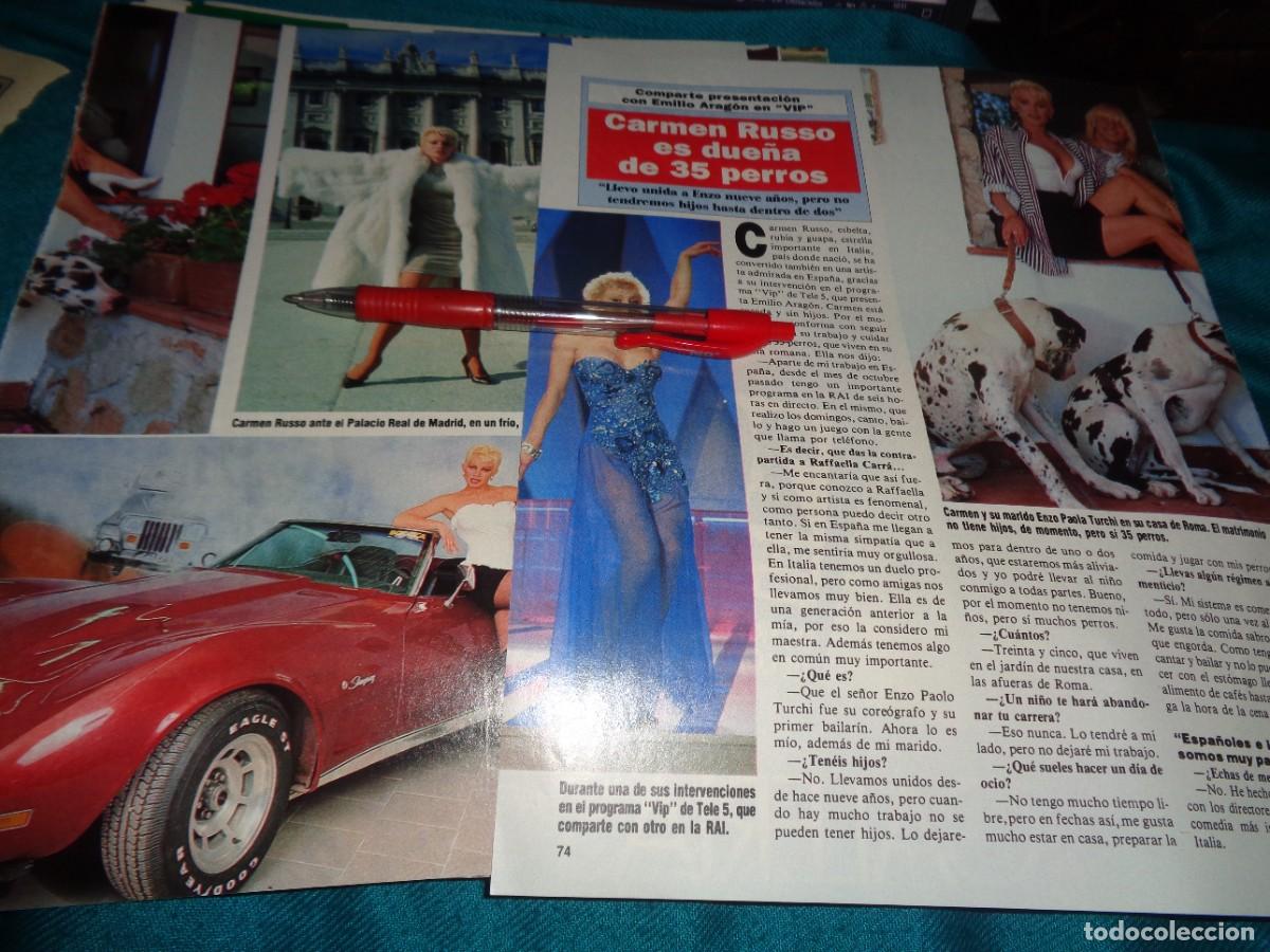 Coleccionismo de revista Diez Minutos: RECORTE : LA PRESENTADORA CARMEN RUSSO, TIENE 35 PERROS. DIEZ MINUTOS, MARZO 1991