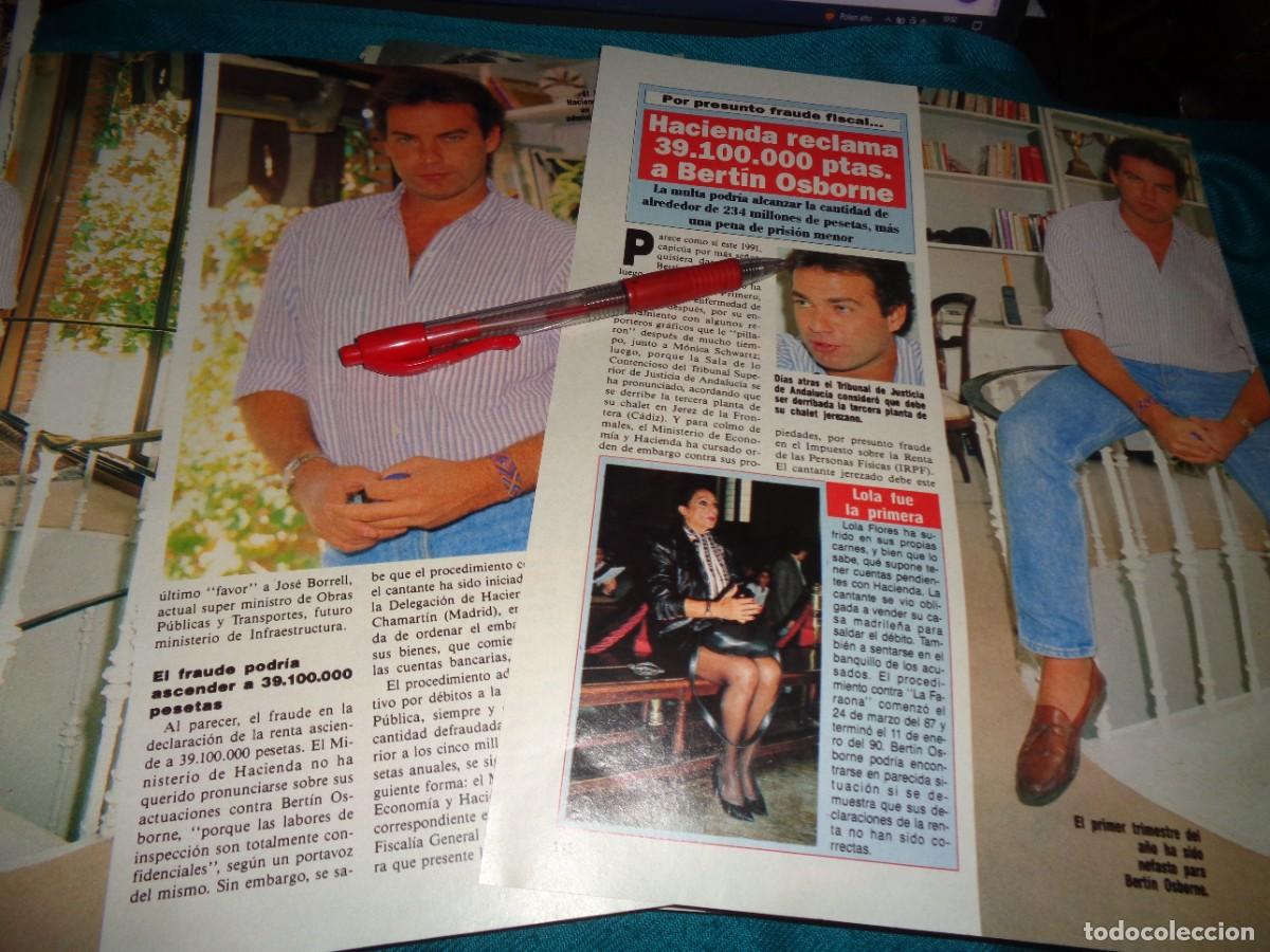 Coleccionismo de revista Diez Minutos: RECORTE : BERTIN OSBORNE, PROBLEMAS CON HACIENDA. DIEZ MINUTOS, MARZO 1991