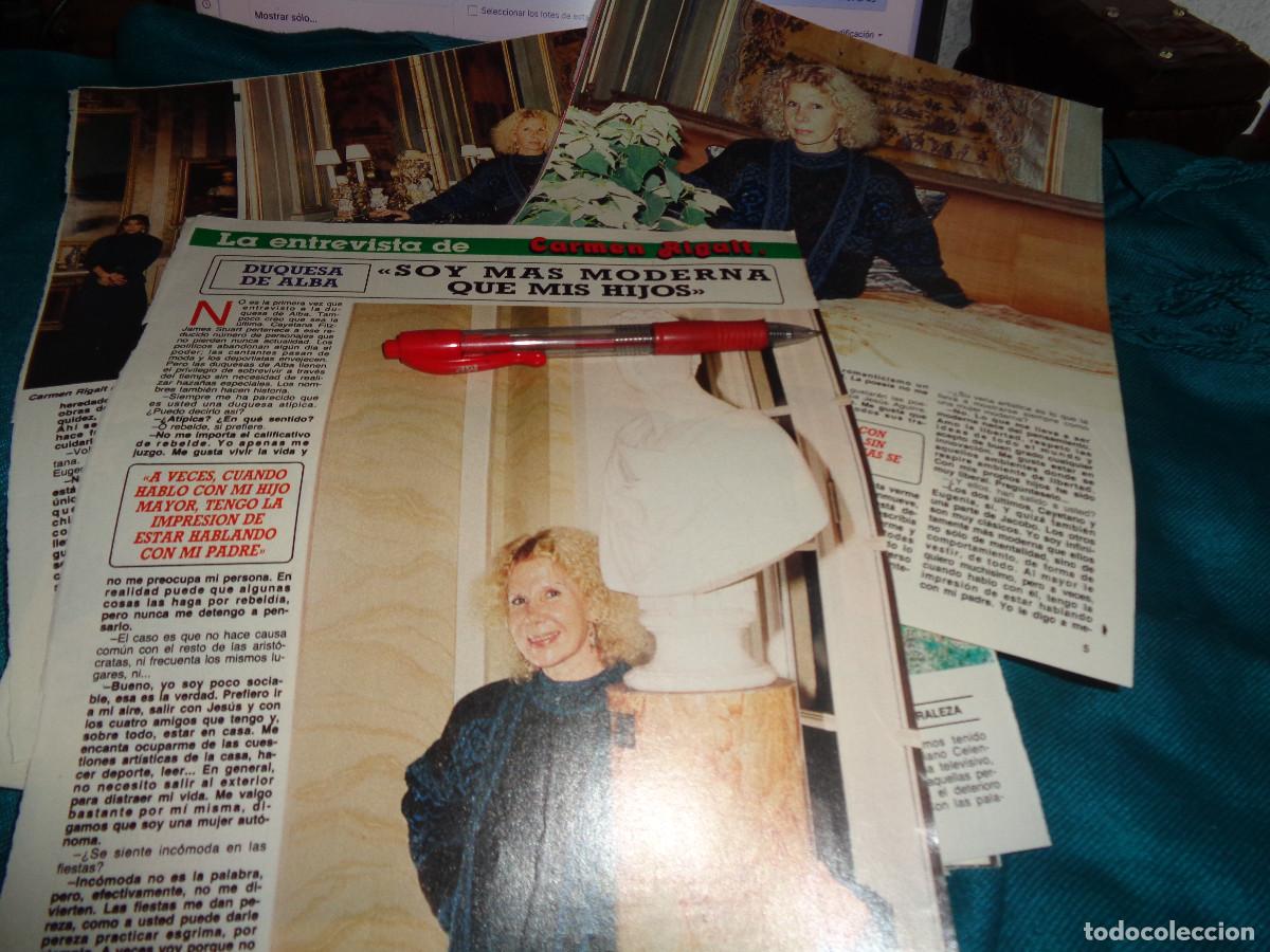 Collectionnisme de Magazine Diez Minutos: RECORTE : DUQUESA DE ALBA : SOY MAS MODERNA QUE MIS HIJOS. DIEZ MINUTOS, MARZO 1988