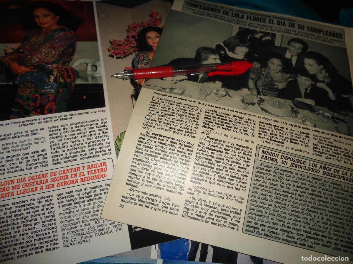 Collezionismo di Rivista Diez Minutos: RECORTE: CONFESIONES DE LOLA FLORES, EN SU CUMPLEA&Ntilde;OS. DIEZ MINUTOS, MARZO 1988