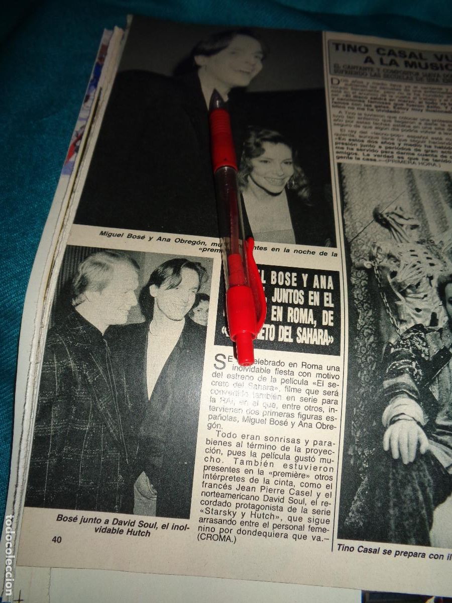 Collezionismo di Rivista Diez Minutos: RECORTE : MIGUEL BOSE Y ANA OBREGON, JUNTOS EN ROMA. DIEZ MINUTOS, MARZO 1988