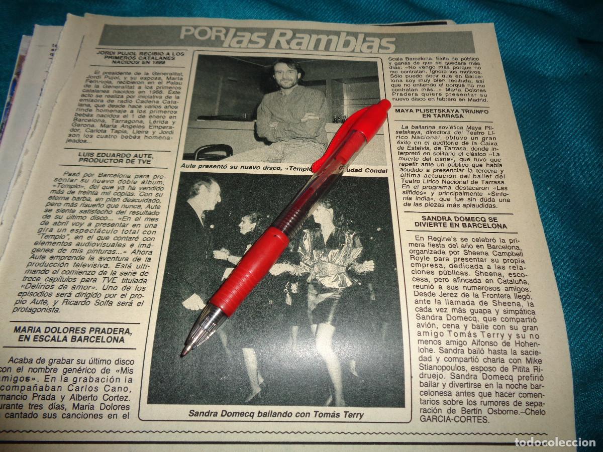 Collezionismo di Rivista Diez Minutos: RECORTE : LUIS EDUARDO AUTE, PRESENTA DISCO &rdquo;TEMPLO&rdquo;. DIEZ MINUTOS, MARZO 1988