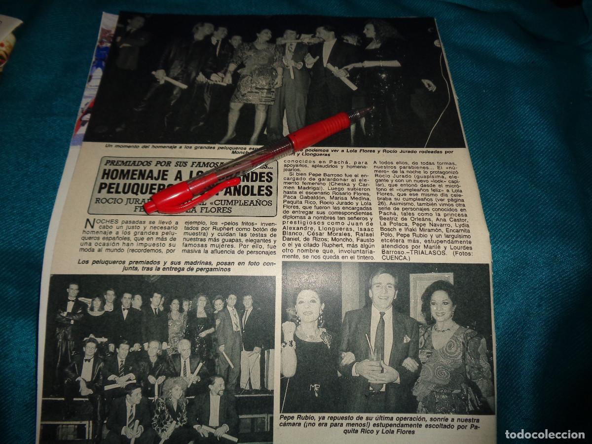 Collection Magazine Diez Minutos: RECORTE : HOMENAJE A LOS GRANDES PELUQUEROS : LOLA FLORES, ROCIO JURADO. DIEZ MINUTOS, MARZO 1988