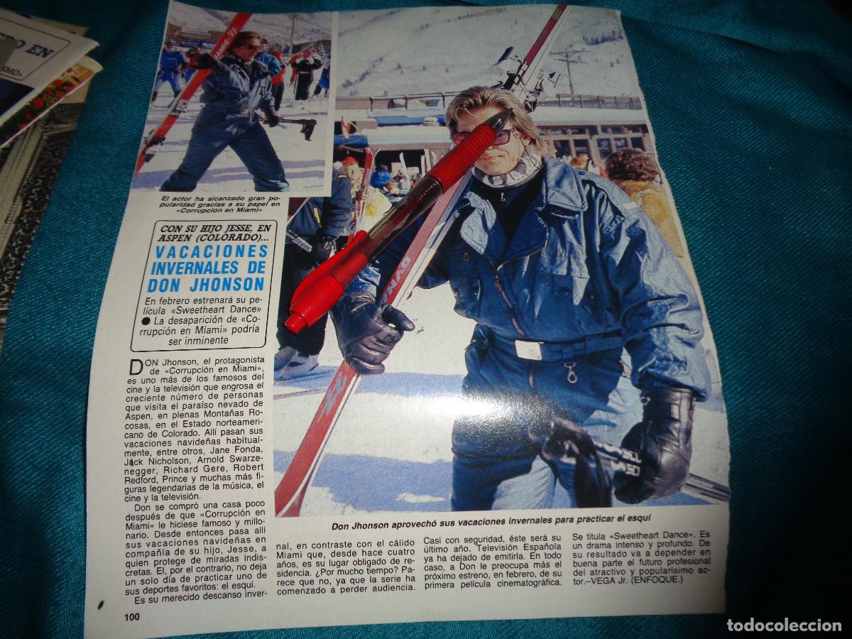 Collection Magazine Diez Minutos: RECORTE : DON JOHNSON, VACACIONES EN ASPEN CON SU HIJO. DIEZ MINUTOS, MARZO 1988