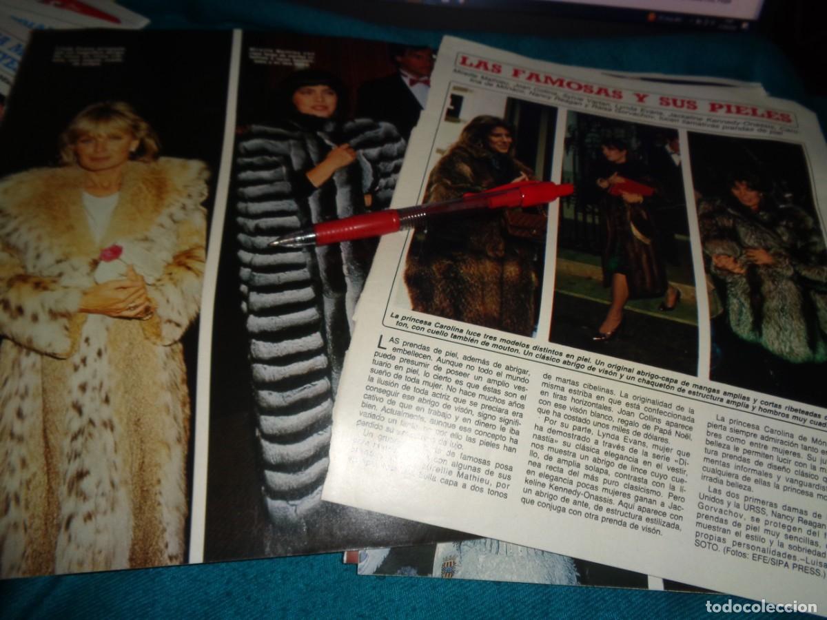 Coleccionismo de revista Diez Minutos: RECORTE : FAMOSAS Y SUS PIELES : CAROLINA DE MONACO, SYLVIE VARTAN....DIEZ MINUTOS, ENERO 1986