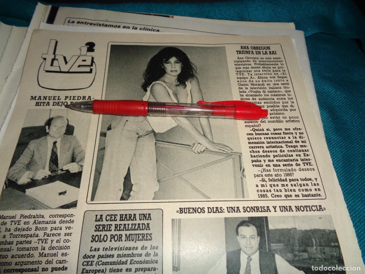 Coleccionismo de revista Diez Minutos: RECORTE : ANA OBREGON , TRIUNFA EN LA RAI. DIEZ MINUTOS, ENERO 1986