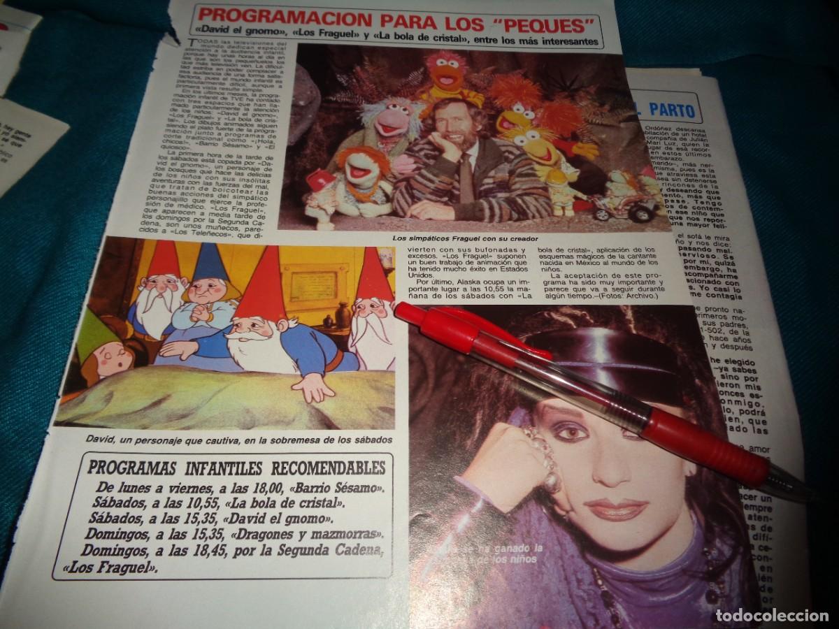 Coleccionismo de revista Diez Minutos: RECORTE : PROGRAMACION PARA LOS PEQUES : ALASKA SE GANA LA SIMPATIA. DIEZ MINUTOS, ENERO 1986