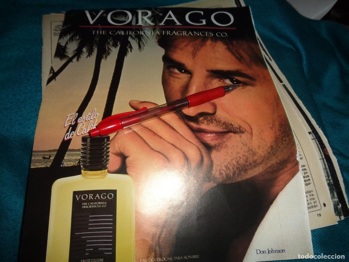 Coleccionismo de revista Diez Minutos: RECORTE : DON JOHNSON, PUBLICIDAD COLONIA VORAGO. DIEZ MINUTOS, MARZO 1988