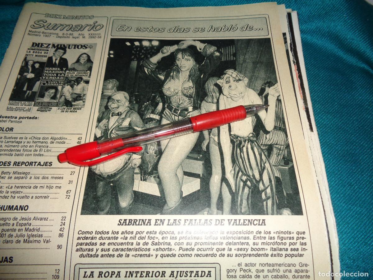 Coleccionismo de revista Diez Minutos: RECORTE : SABRINA, NINOT DE LAS FALLAS DE VALENCIA. DIEZ MINUTOS, MARZO 1988