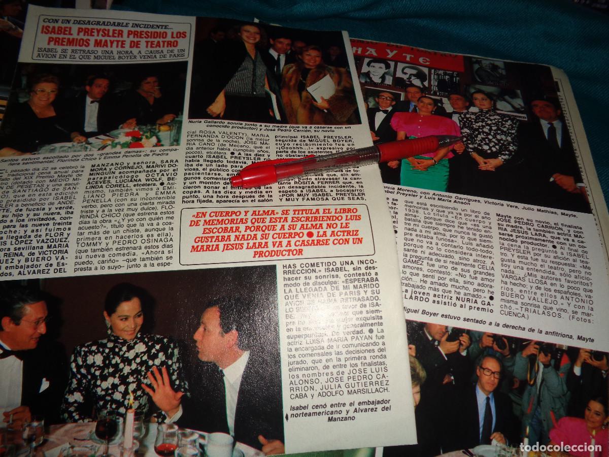 Coleccionismo de revista Diez Minutos: RECORTE : PREMIOS GOYA DE TEATRO : ISABEL PRESLEY, VICTORIA VERA... DIEZ MINUTOS, MARZO 1988