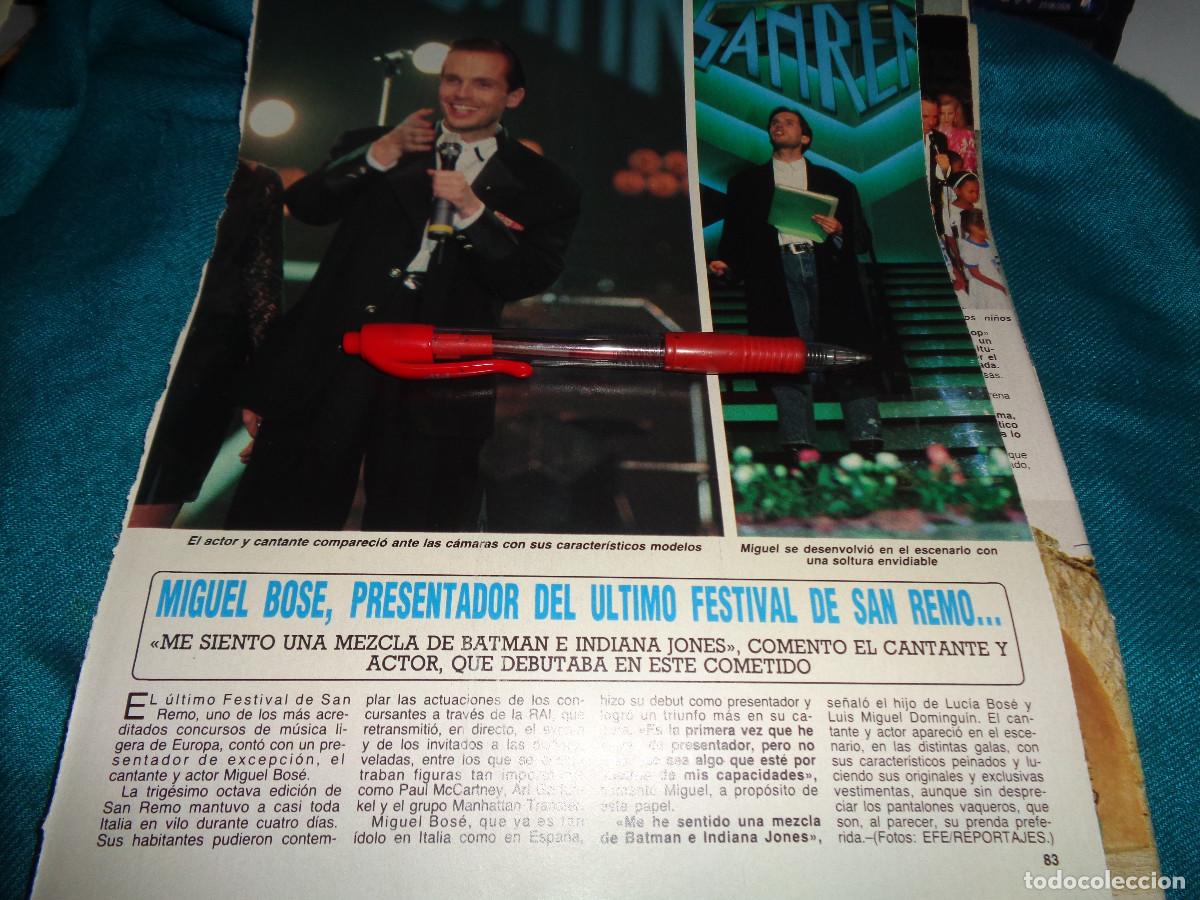 Coleccionismo de revista Diez Minutos: RECORTE : MIGUEL BOSE, PRESENTA EL ULTIMO FESTIVAL DE SAN REMO. DIEZ MINUTOS, MARZO 1988