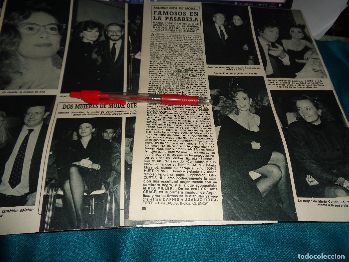 Coleccionismo de revista Diez Minutos: RECORTE : FAMOSOS EN LA PASARELA : ANA OBREGON, M&ordf; JOSE CANTUDO.... DIEZ MINUTOS, MARZO 1988