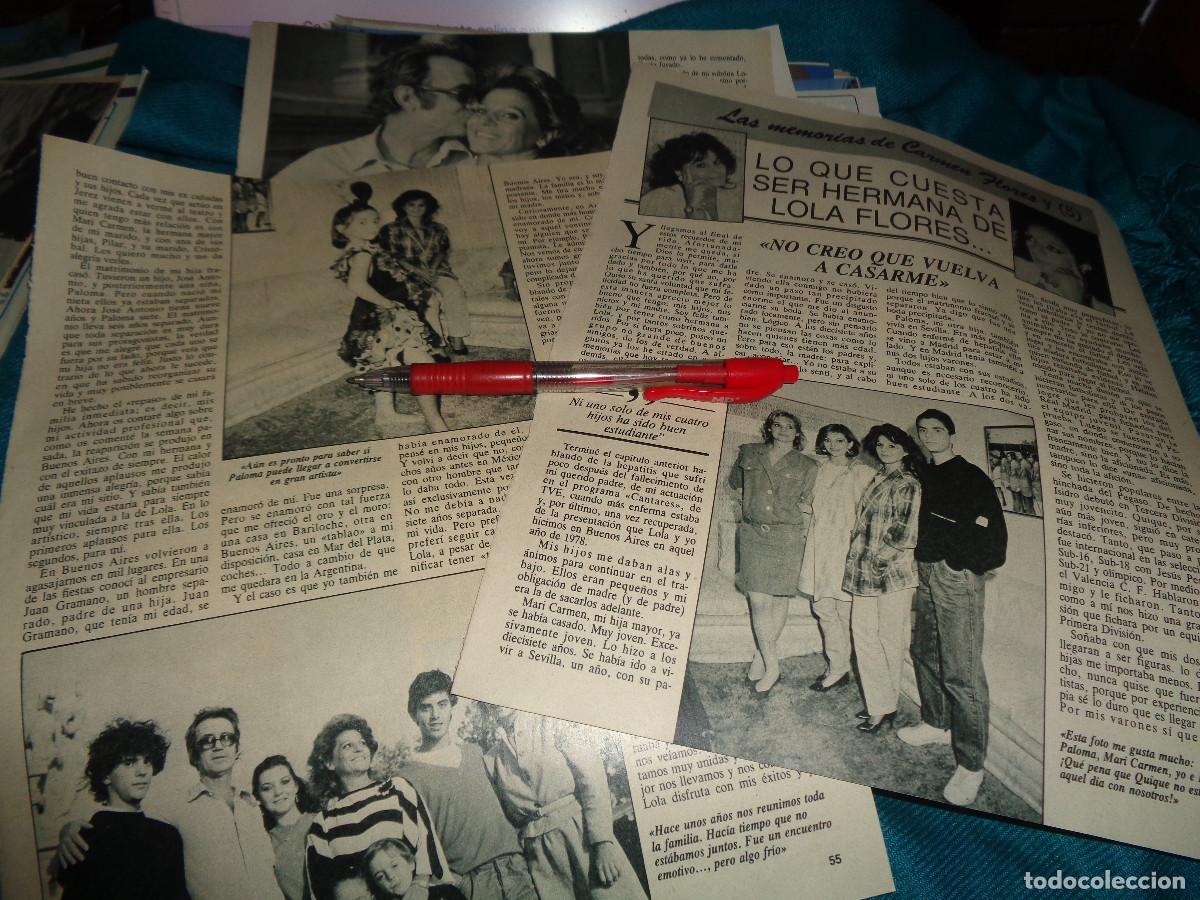 Coleccionismo de revista Diez Minutos: RECORTE : LO QUE CUESTA SER HERMANA DE LOLA FLORES. CAP. 5. DIEZ MINUTOS, JULIO 1987