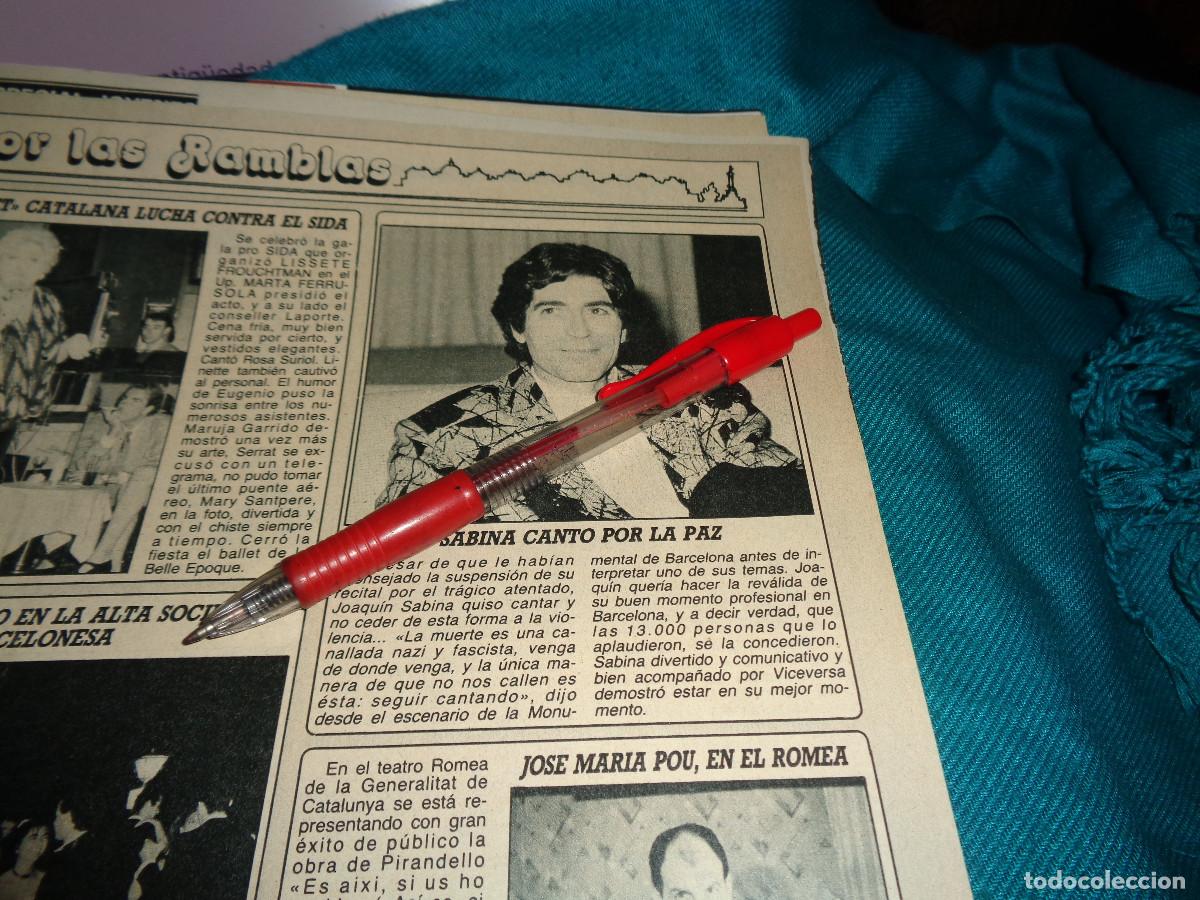 Coleccionismo de revista Diez Minutos: RECORTE : JOAQUIN SABINA, CANTO POR LA PAZ. DIEZ MINUTOS, JULIO 1987