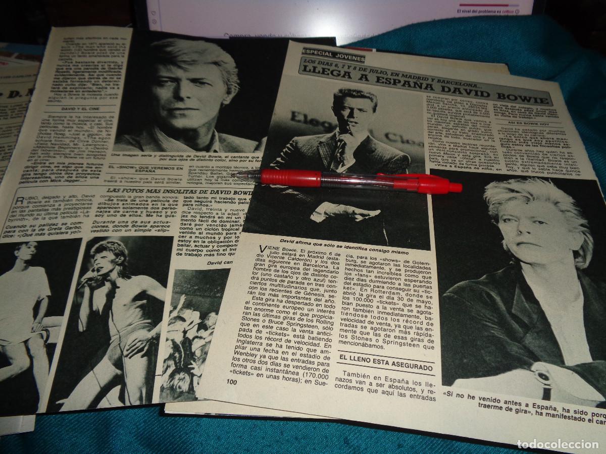 Coleccionismo de revista Diez Minutos: RECORTE : LLEGA A ESPA&Ntilde;A DAVID BOWIE . DIEZ MINUTOS, JULIO 1987