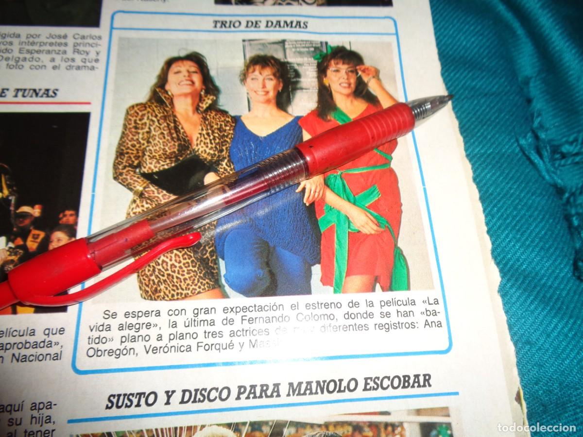 Coleccionismo de revista Diez Minutos: RECORTE : TRIO DE DAMAS : MASSIEL, ANA OBREGON, VERONICA FORQUE. DIEZ MINUTOS, FBRO 1987