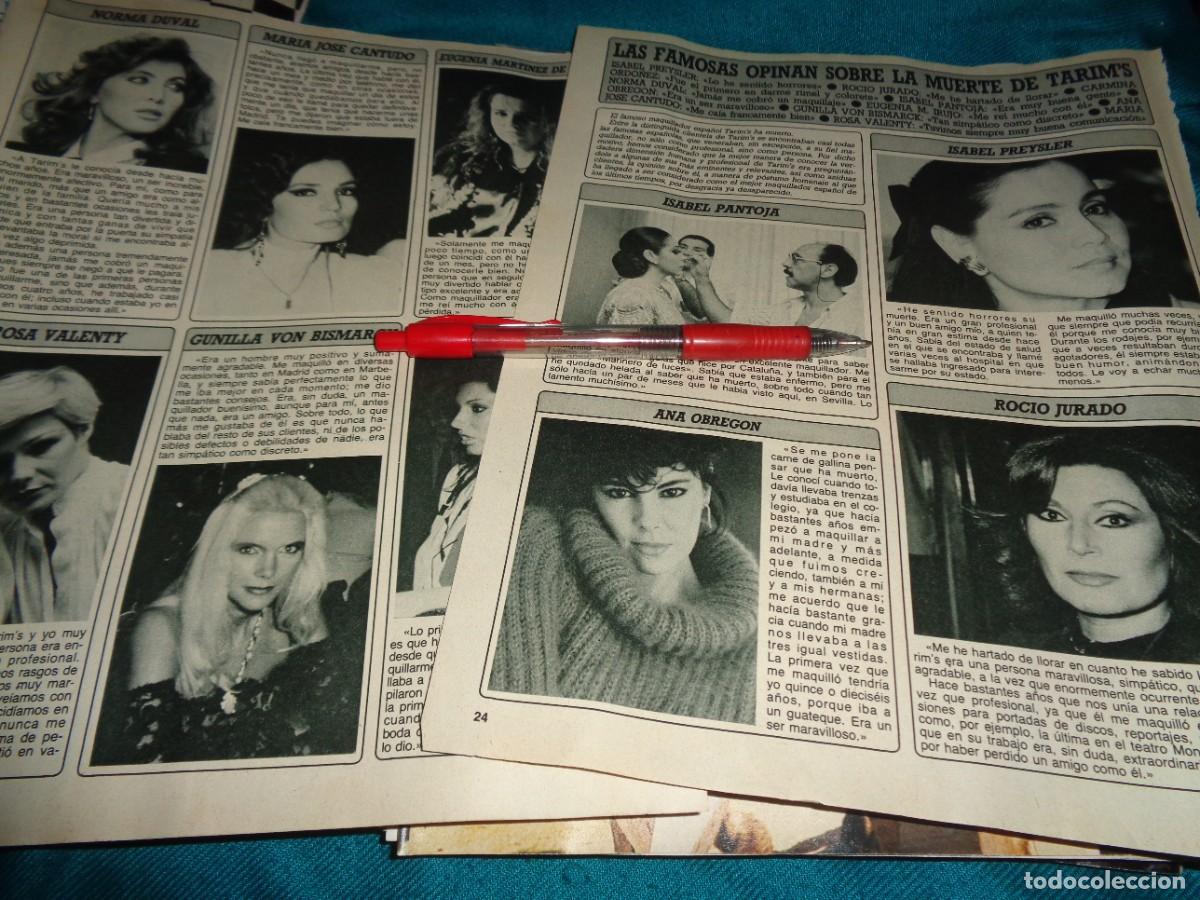 Coleccionismo de revista Diez Minutos: RECORTE : FAMOSAS HABLAN DE TARIM&acute;S : ROCIO JURADO, NORMA DUVAL, CANTUDO . DIEZ MINUTOS, FBRO 1987