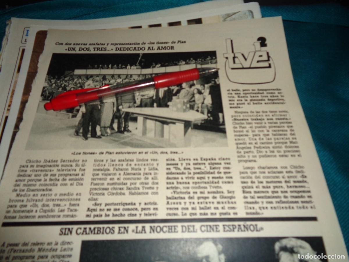 Coleccionismo de revista Diez Minutos: RECORTE : UN, DOS, TRES.... DEDICADO AL AMOR. DIEZ MINUTOS, FBRO 1986