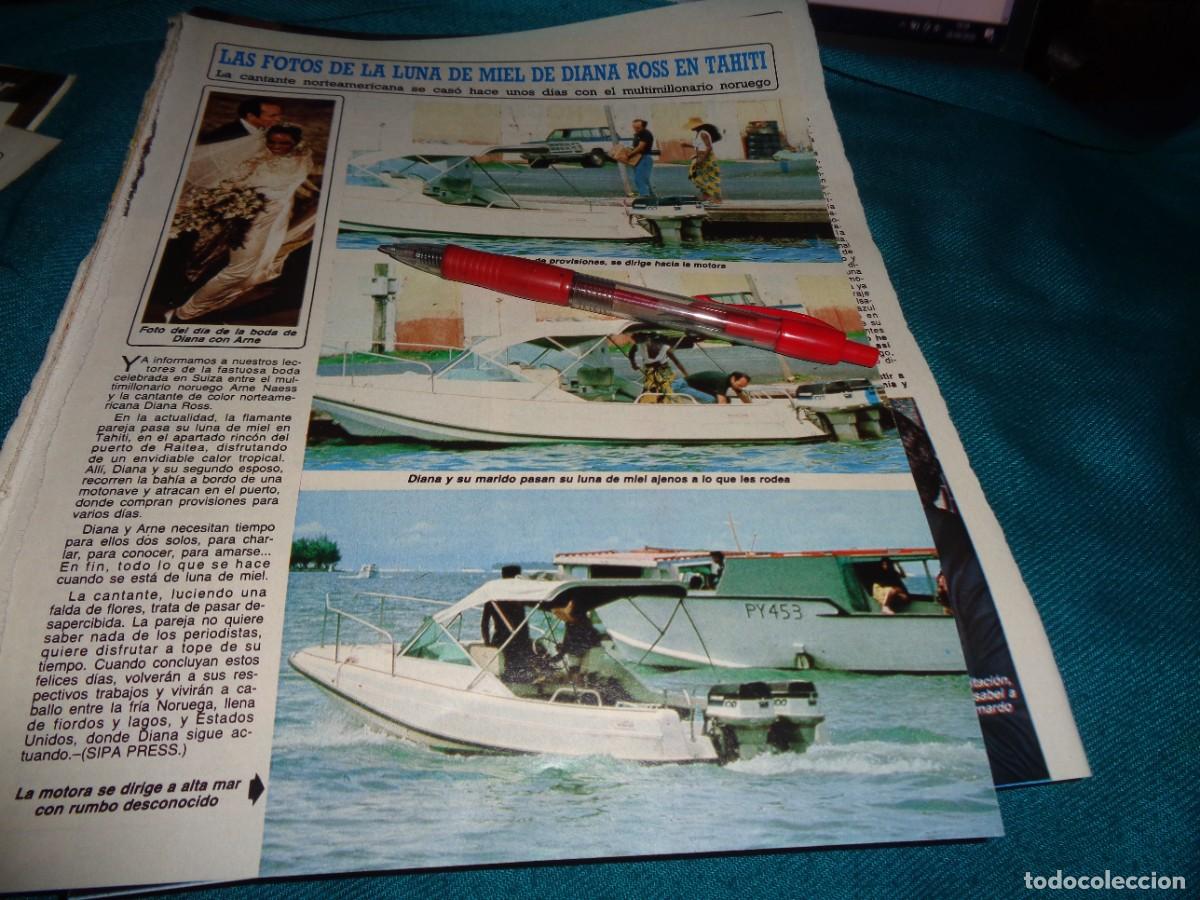 Coleccionismo de revista Diez Minutos: RECORTE : LAS FOTOS DE LUNA DE MIEL DE DIANA ROSS EN TAHITI. DIEZ MINUTOS, FBRO 1986