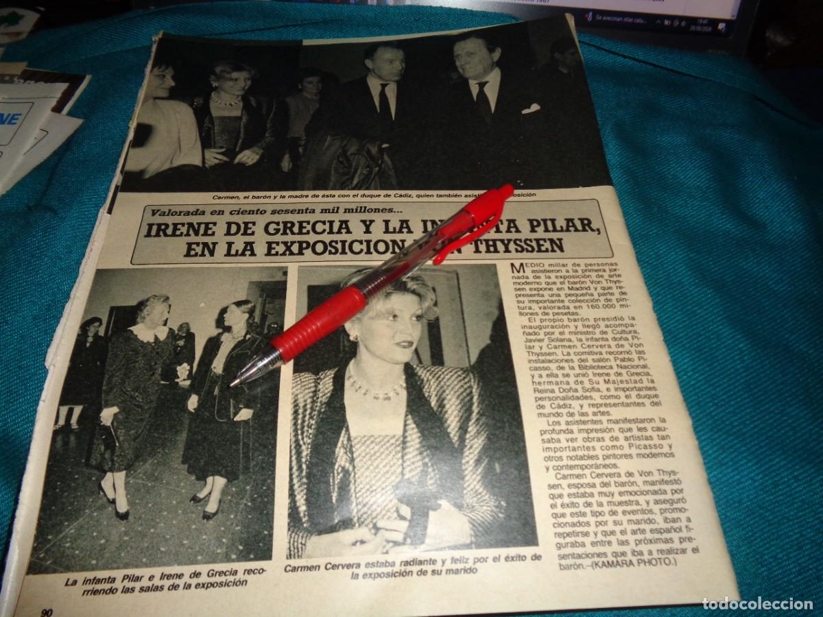 Coleccionismo de revista Diez Minutos: RECORTE : CARMEN CERVERA, EXPOSICION VON THYSSEN. DIEZ MINUTOS, FBRO 1986