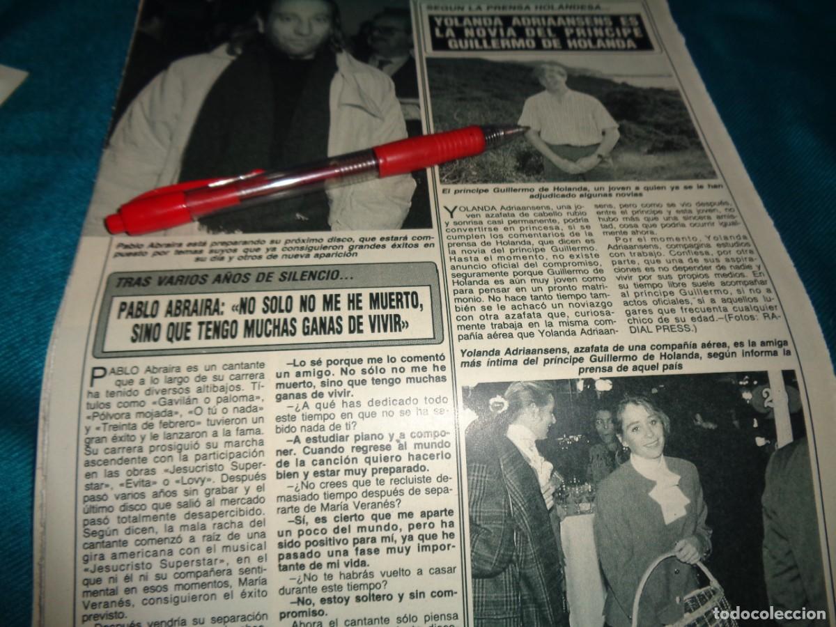Coleccionismo de revista Diez Minutos: RECORTE : PABLO ABRAIRA, TRAS VARIOS A&Ntilde;OS DE SILENCIO. DIEZ MINUTOS, FBRO 1990