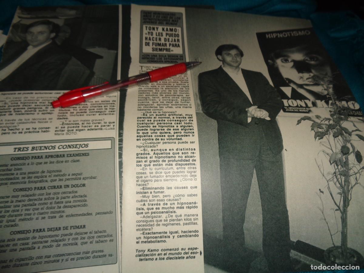 Coleccionismo de revista Diez Minutos: RECORTE : TONY KAMO, EL HIPNOTIZADOR MAS JOVEN DEL MUNDO. DIEZ MINUTOS, FBRO 1990