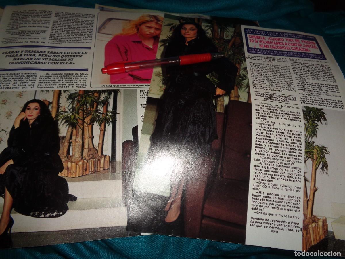 Coleccionismo de revista Diez Minutos: RECORTE : CARMELA, DE LAS GRECAS, HABLA DE SU HERMANA TINA. DIEZ MINUTOS, FBRO 1990
