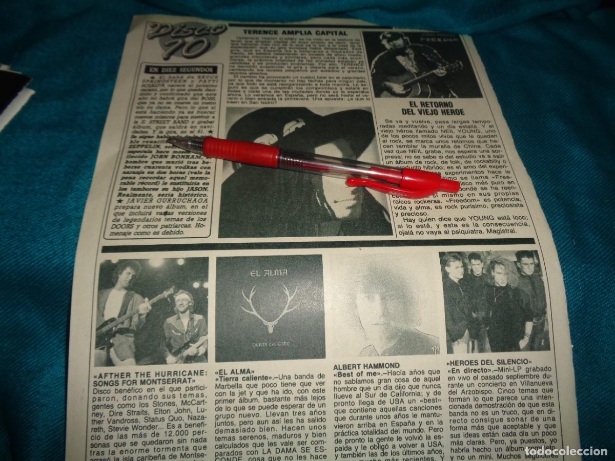 Coleccionismo de revista Diez Minutos: RECORTE : DISCO 10 : TERENCE TRENT D&acute;ARBY. HEROES SILENCIO. NEIL YOUNG.... DIEZ MINUTOS, FBRO 1990