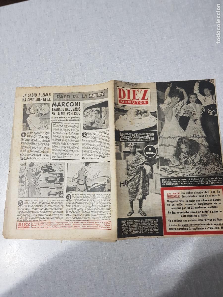 Coleccionismo de revista Diez Minutos: DIEZ MINUTOS SEPTIEMBRE DE 1952-NUM.56