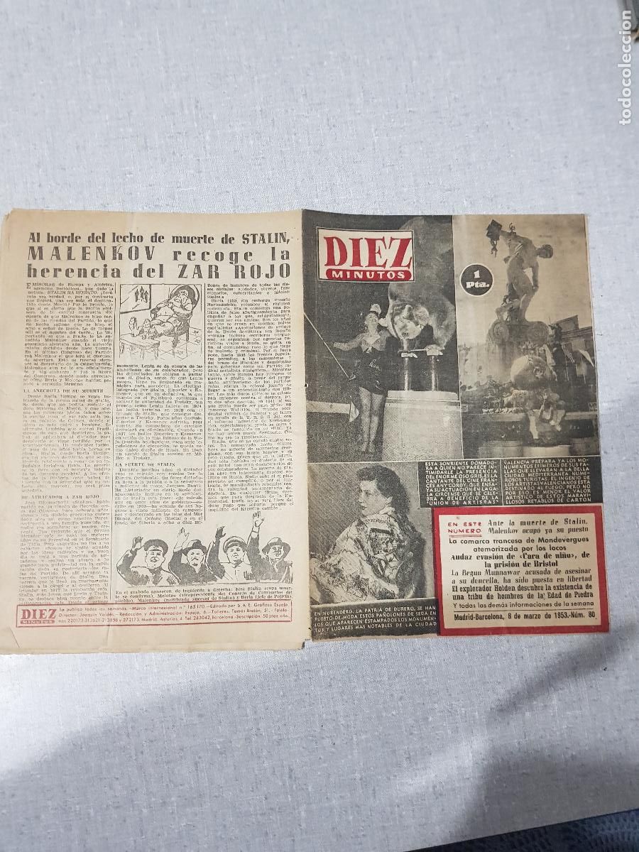 Coleccionismo de revista Diez Minutos: DIEZ MINUTOS -MARZO DE 1953-NUM.80