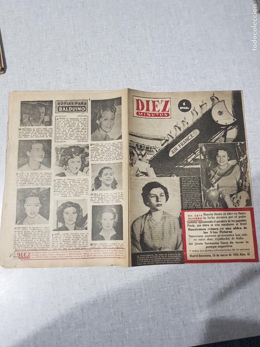 Coleccionismo de revista Diez Minutos: DIEZ MINUTOS -MARZO DE 1953-NUM.81