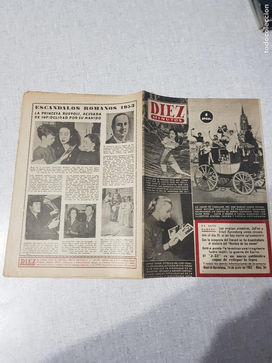 Coleccionismo de revista Diez Minutos: DIEZ MINUTOS -MAYO DE 1953-NUM.94