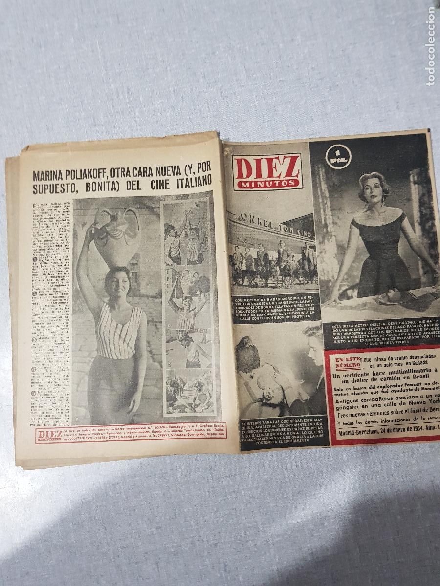 Coleccionismo de revista Diez Minutos: DIEZ MINUTOS -ENERO DE 1954-NUM.126