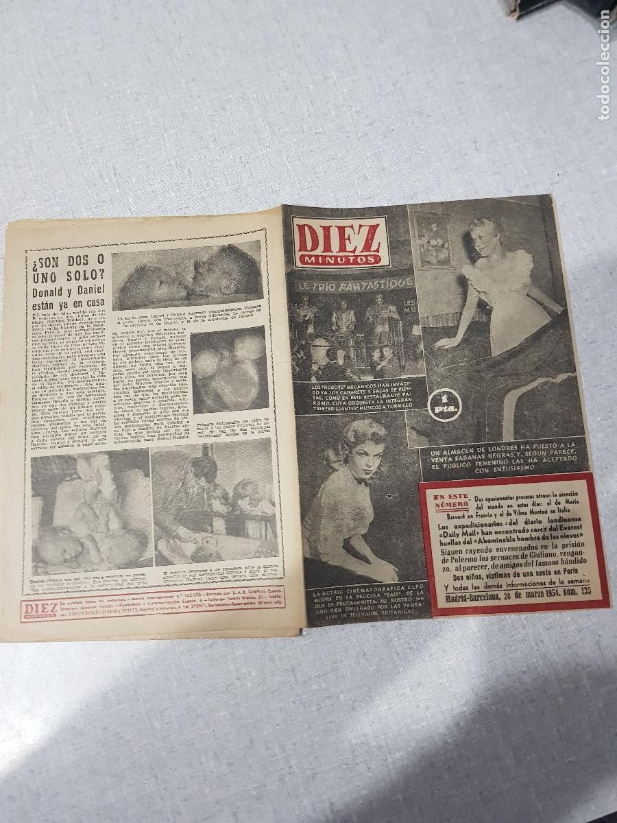 Coleccionismo de revista Diez Minutos: DIEZ MINUTOS -MARZO DE 1954-NUM.135