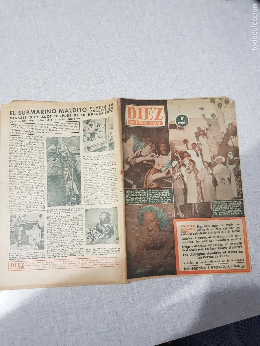 Sammeln von Zeitschriften Diez Minutos: DIEZ MINUTOS -AGOSTO DE 1954-NUM.154
