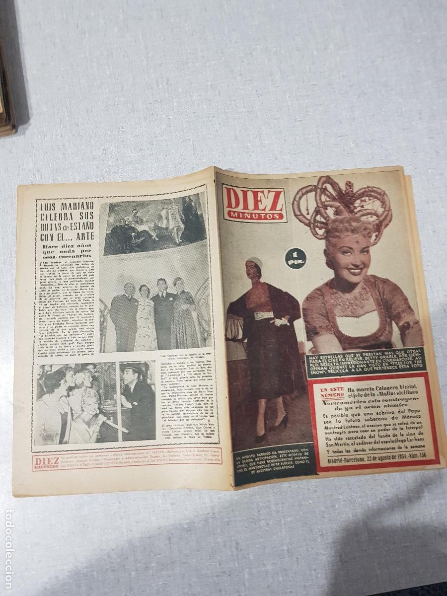 Colecionismo da Revista Diez Minutos: DIEZ MINUTOS -AGOSTO DE 1954-NUM.156